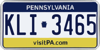 PA license plate KLI3465