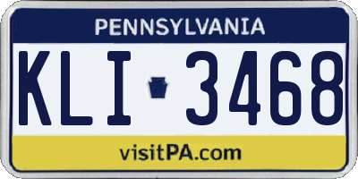 PA license plate KLI3468