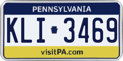 PA license plate KLI3469