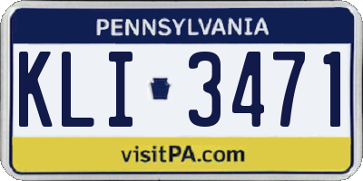 PA license plate KLI3471