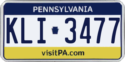 PA license plate KLI3477