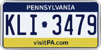 PA license plate KLI3479