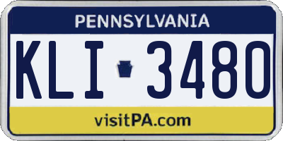 PA license plate KLI3480
