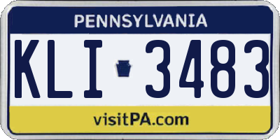 PA license plate KLI3483