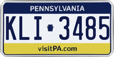 PA license plate KLI3485