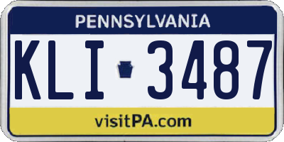 PA license plate KLI3487
