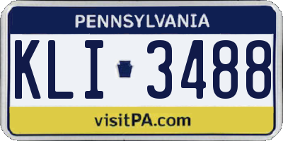 PA license plate KLI3488