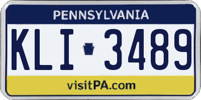 PA license plate KLI3489