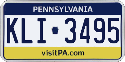 PA license plate KLI3495