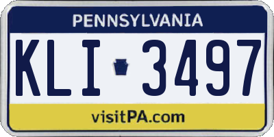 PA license plate KLI3497