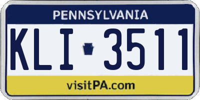 PA license plate KLI3511