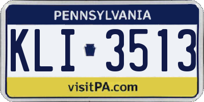 PA license plate KLI3513