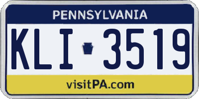 PA license plate KLI3519