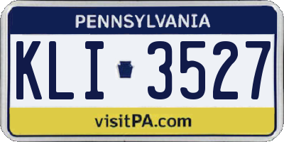 PA license plate KLI3527