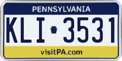 PA license plate KLI3531