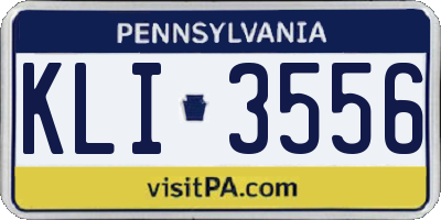 PA license plate KLI3556