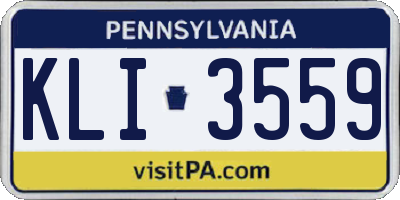 PA license plate KLI3559