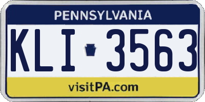 PA license plate KLI3563
