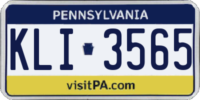 PA license plate KLI3565