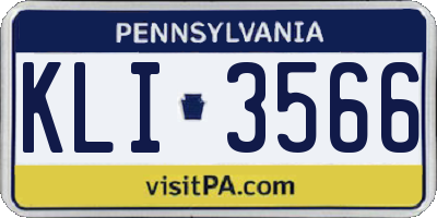 PA license plate KLI3566