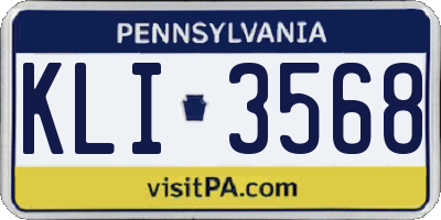 PA license plate KLI3568