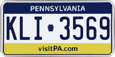 PA license plate KLI3569