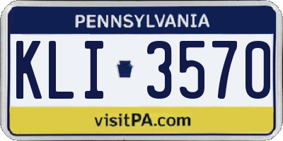 PA license plate KLI3570