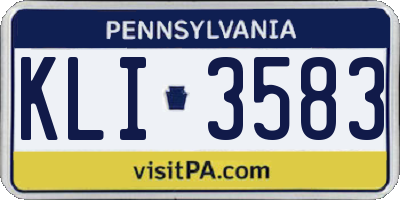 PA license plate KLI3583