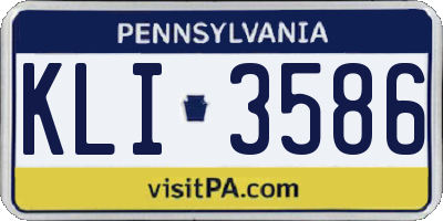 PA license plate KLI3586