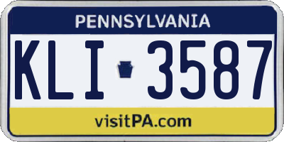PA license plate KLI3587