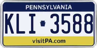 PA license plate KLI3588