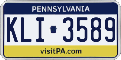 PA license plate KLI3589