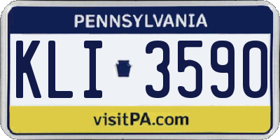 PA license plate KLI3590