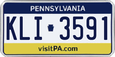 PA license plate KLI3591