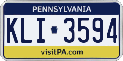 PA license plate KLI3594