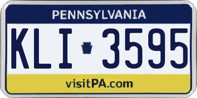 PA license plate KLI3595