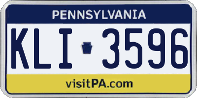 PA license plate KLI3596
