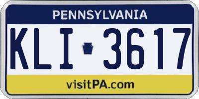 PA license plate KLI3617