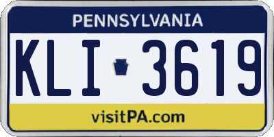 PA license plate KLI3619