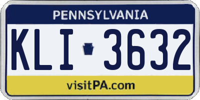 PA license plate KLI3632