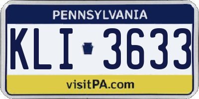 PA license plate KLI3633