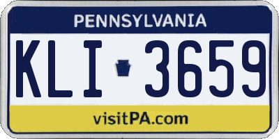 PA license plate KLI3659