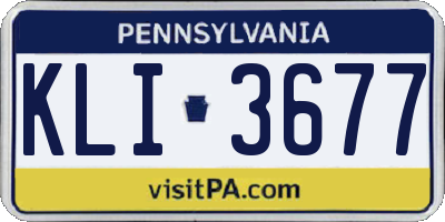 PA license plate KLI3677