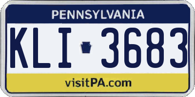 PA license plate KLI3683