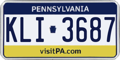 PA license plate KLI3687