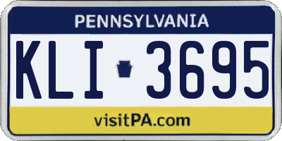 PA license plate KLI3695