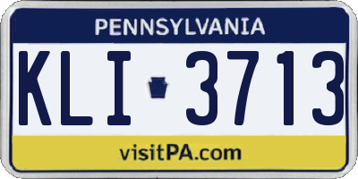 PA license plate KLI3713