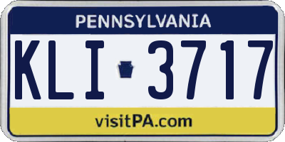 PA license plate KLI3717
