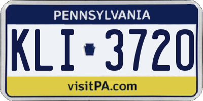 PA license plate KLI3720