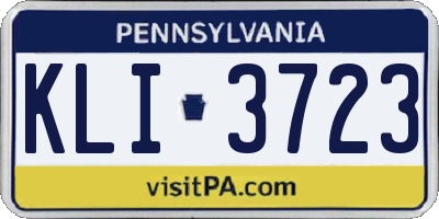 PA license plate KLI3723